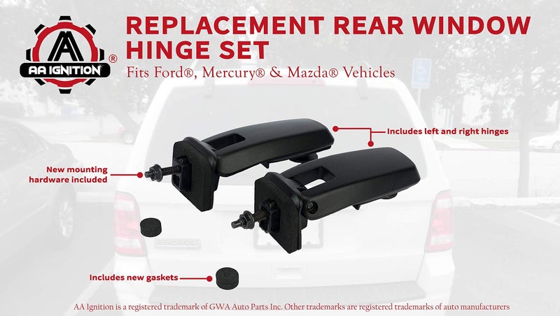 AA Ignition Rear Window Hinge Set - Compatible with Ford Escape, Mercury Mariner, Mazda Tribute 2008-2012 - Replaces 8L8Z78420A68C, 8L8Z78420A68D - Hinges Rear Hatch, Tailgate, Liftgate - Image 4